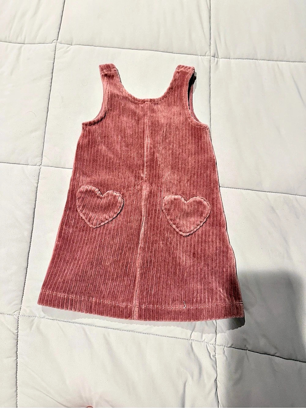 Zara Corduroy Heart Jumper Pink Dress
